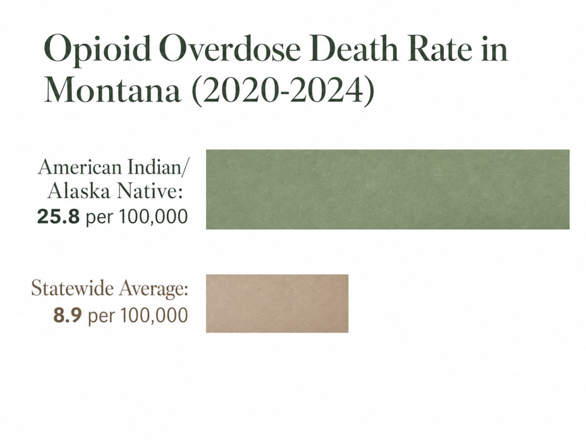 Chart showing Opioid Overdose Death Rate in Montana (2020-2024)