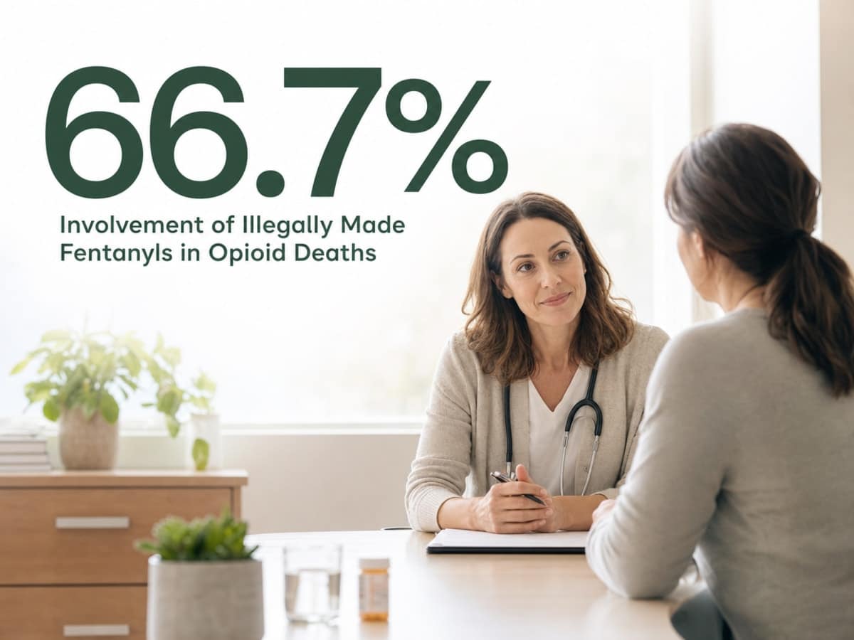 Infographic showing Involvement of Illegally Made Fentanyls in Opioid Deaths