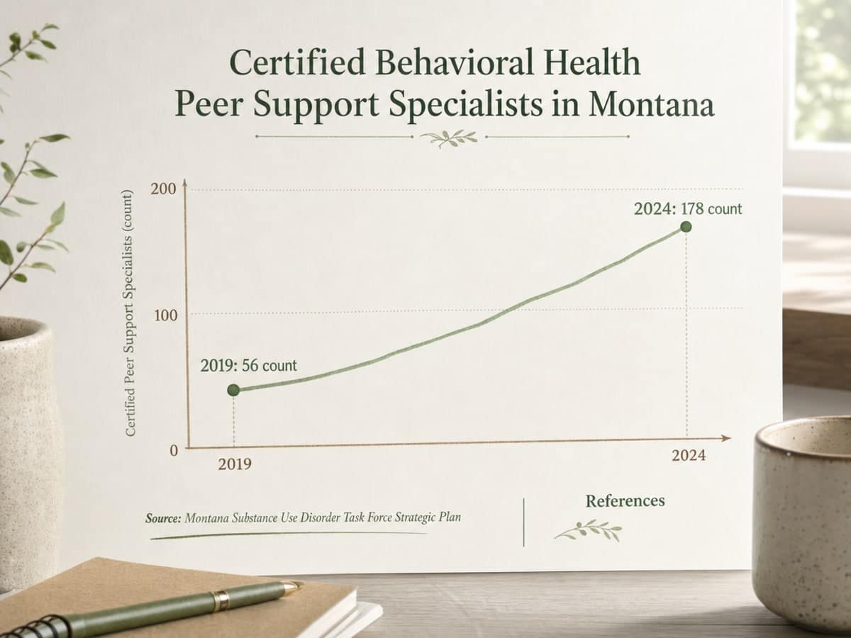 Chart showing Certified Behavioral Health Peer Support Specialists in Montana