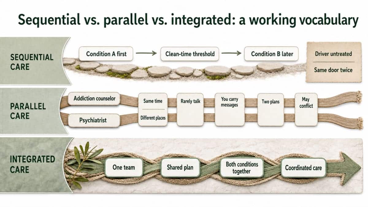 Visualize the three care models the section defines, giving readers a side-by-side comparison they can use when evaluating programs