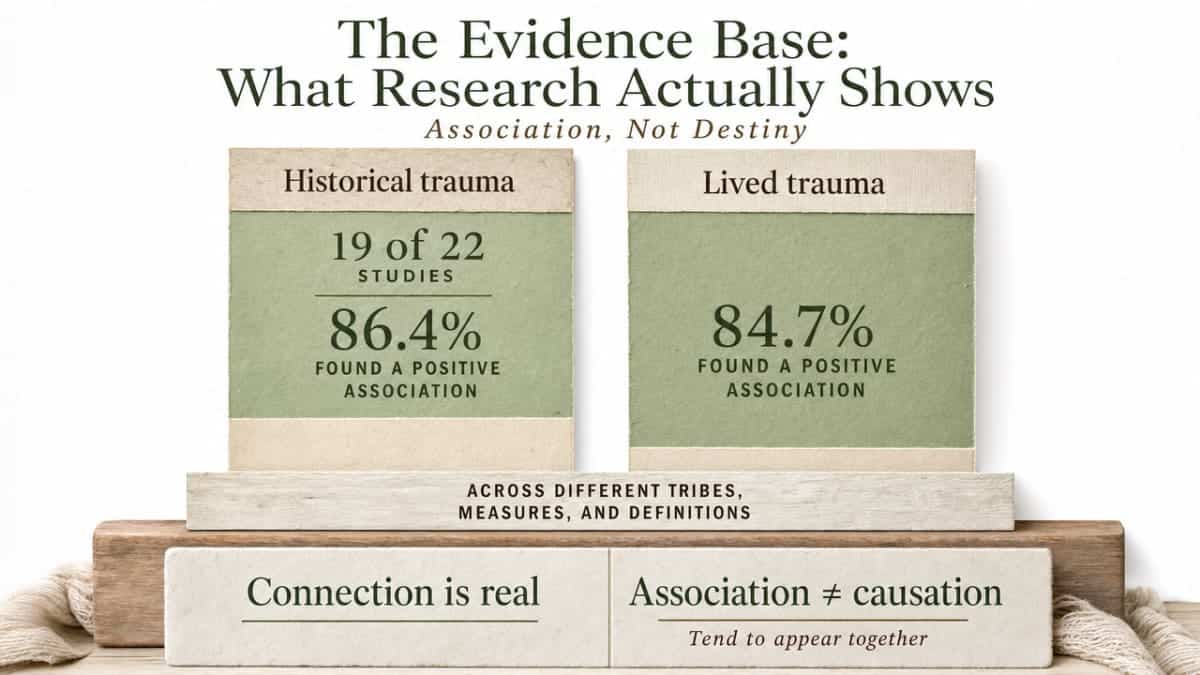 Visualize the three distinct layers of trauma described in this section (historical, intergenerational, lived) as a comparison framework, since the section explicitly defines and contrasts them