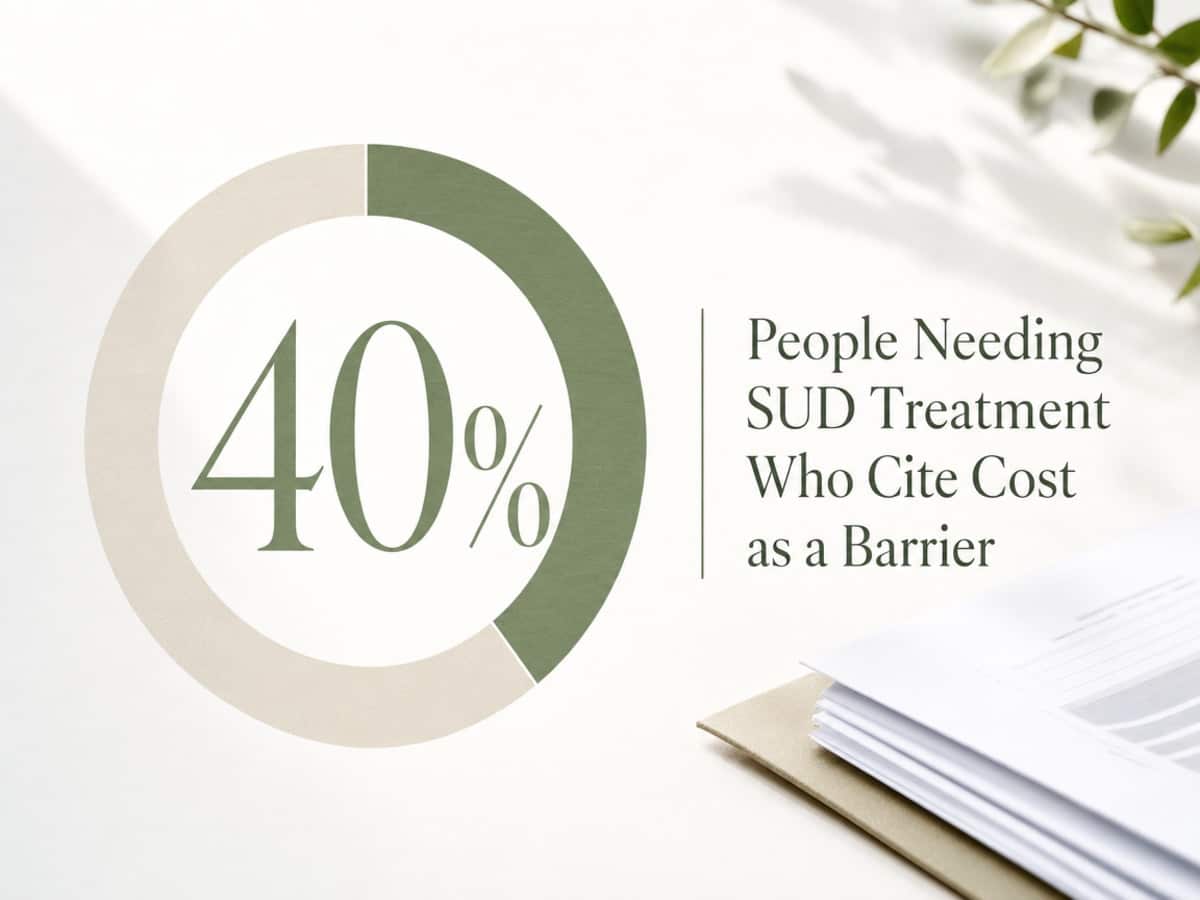 Infographic showing People Needing SUD Treatment Who Cite Cost as a Barrier