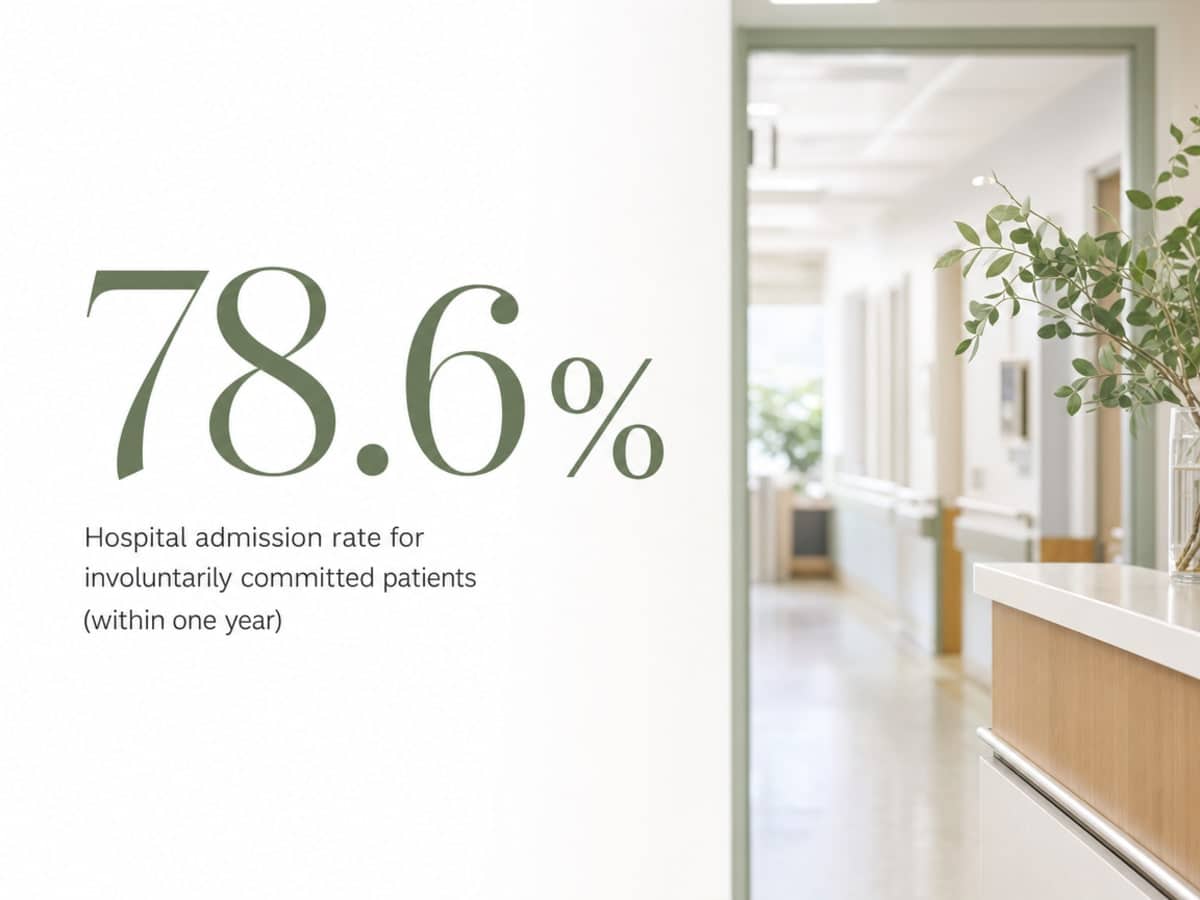 Infographic showing Hospital admission rate for involuntarily committed patients (within one year)
