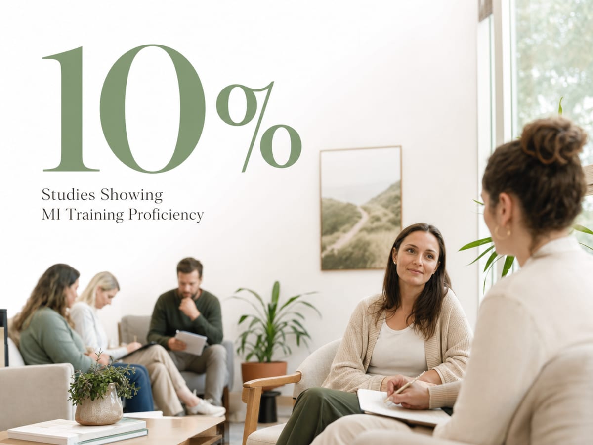 Infographic showing Studies Showing MI Training Proficiency