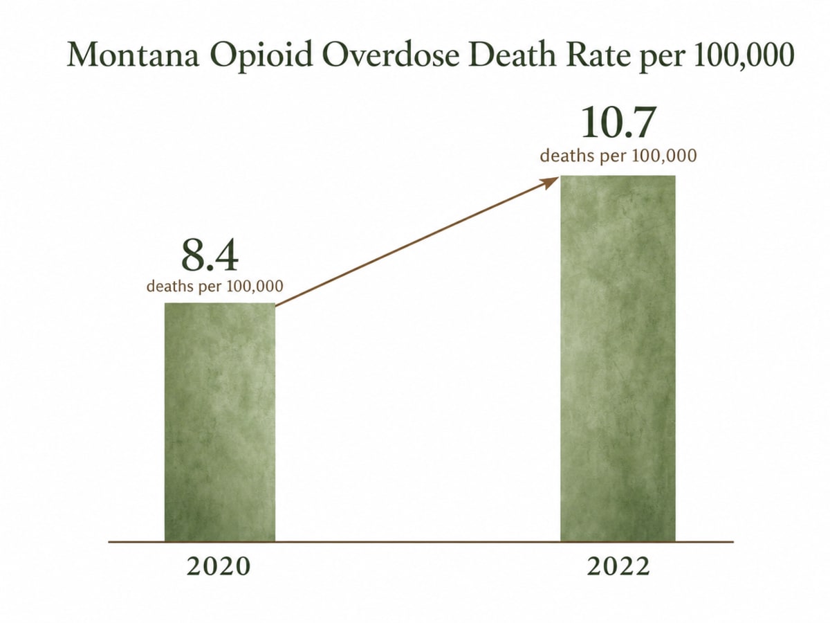 Chart showing Montana Opioid Overdose Death Rate per 100,000