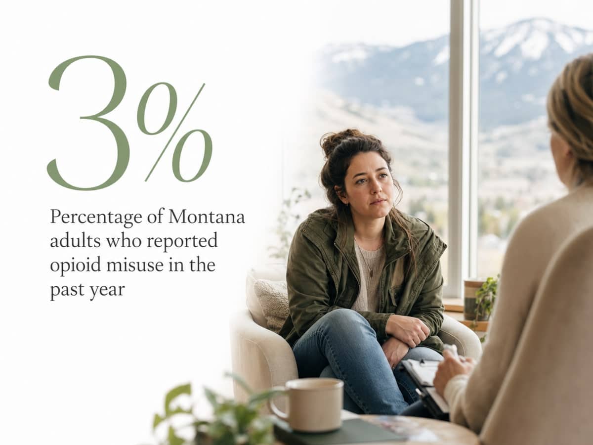 Infographic showing Percentage of Montana adults who reported opioid misuse in the past year