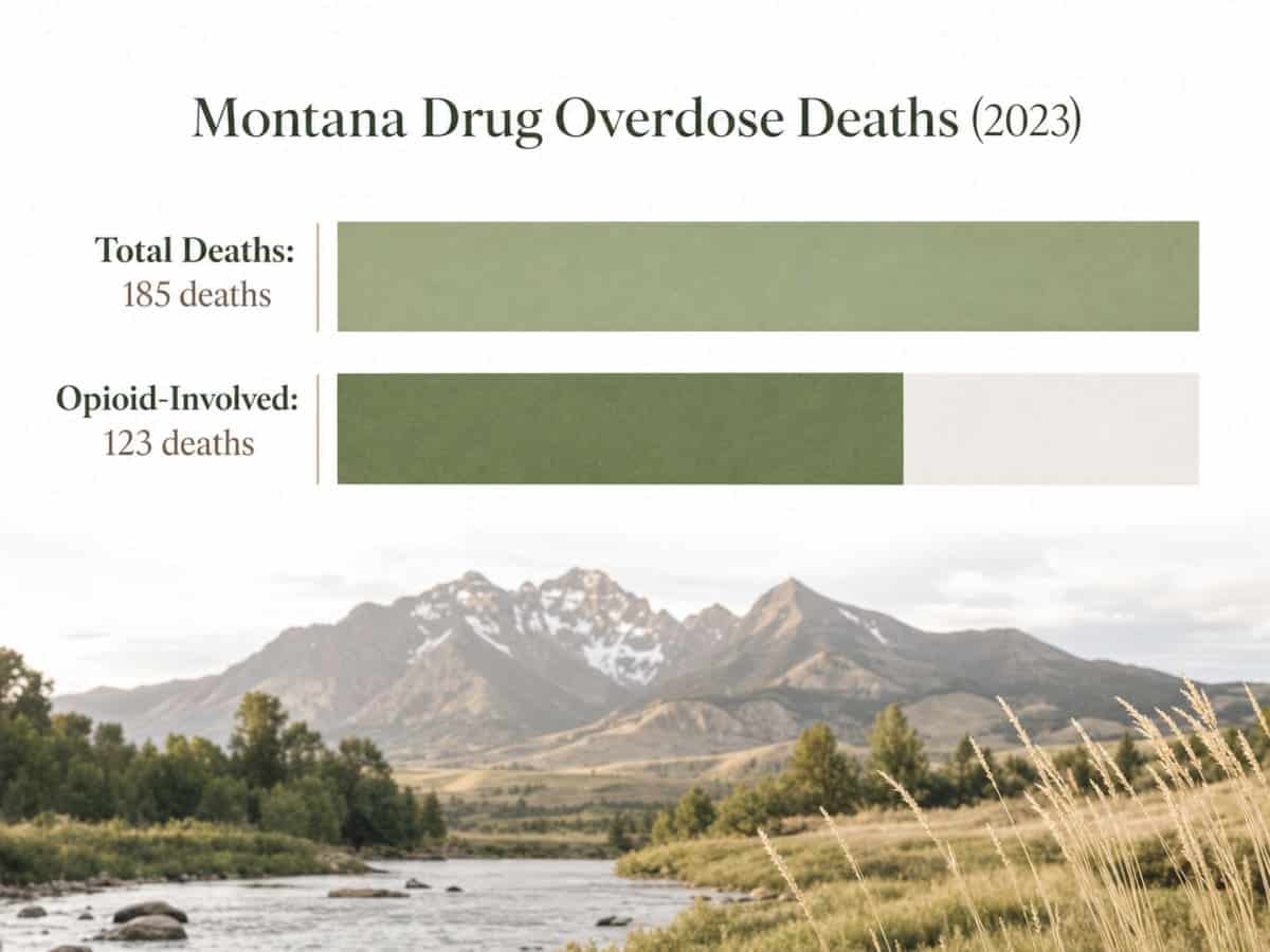 Chart showing Montana Drug Overdose Deaths (2023)