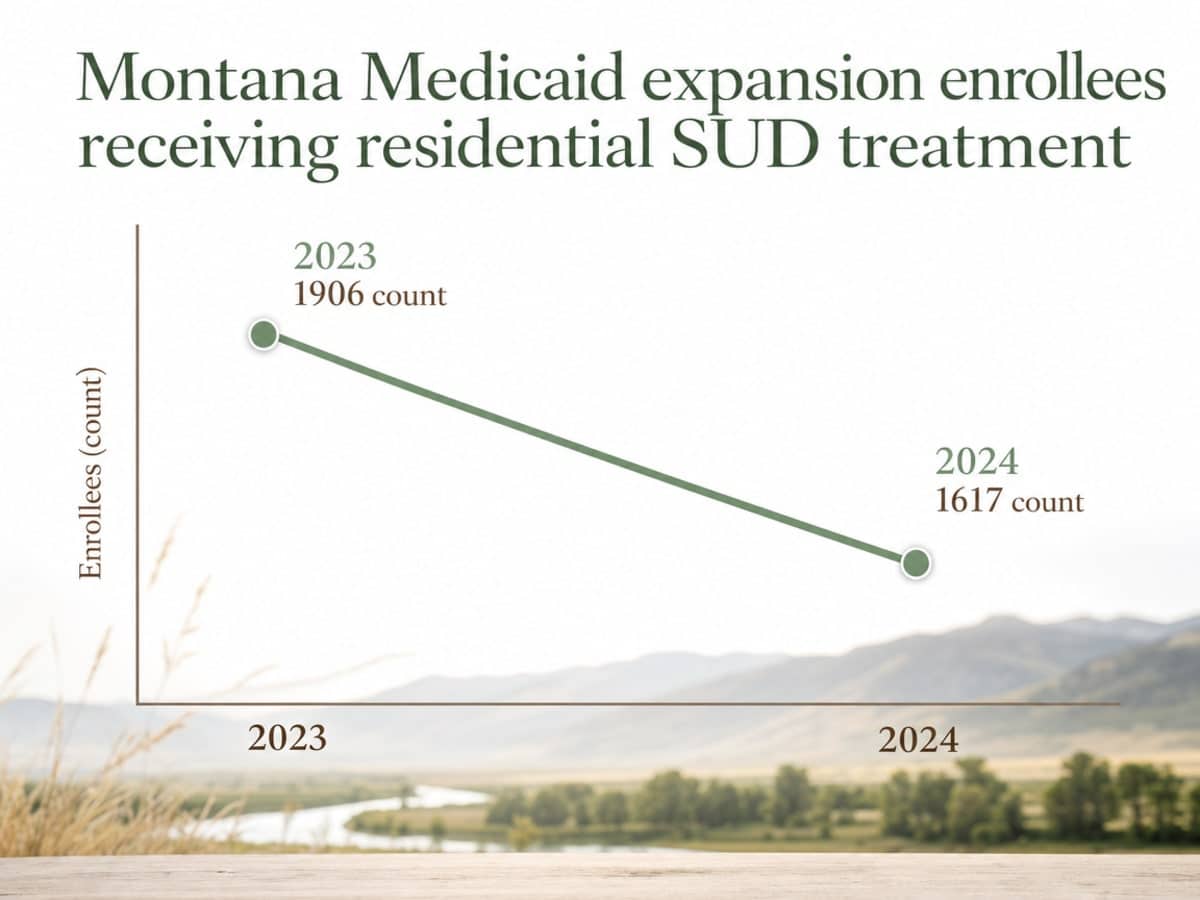 Chart showing Montana Medicaid expansion enrollees receiving residential SUD treatment