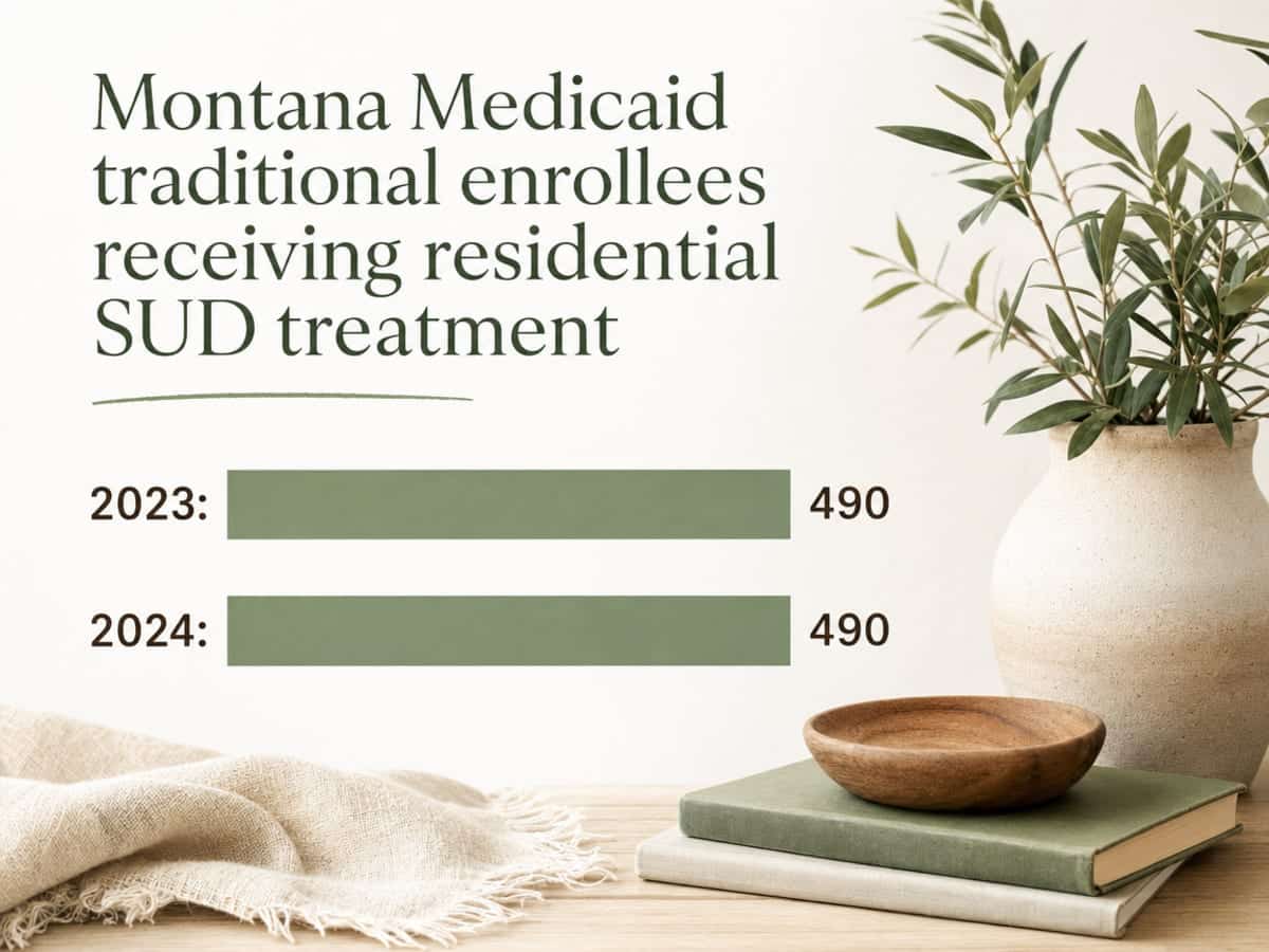 Chart showing Montana Medicaid traditional enrollees receiving residential SUD treatment