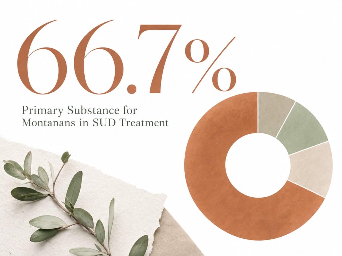 Infographic showing Primary Substance for Montanans in SUD Treatment