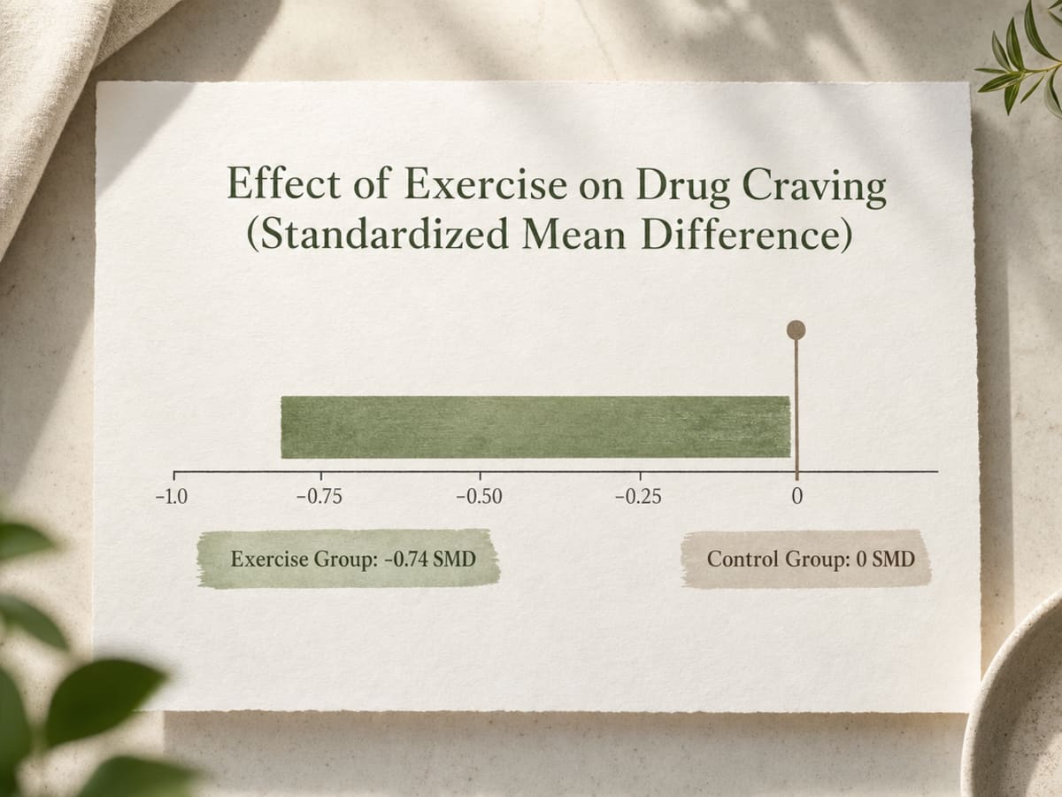 Chart showing Effect of Exercise on Drug Craving (Standardized Mean Difference)