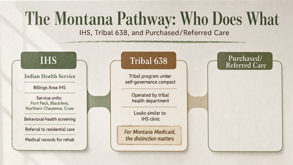 Clarifies the three coordinating entities (IHS, Tribal 638, Purchased/Referred Care) and their distinct roles as explained in the section