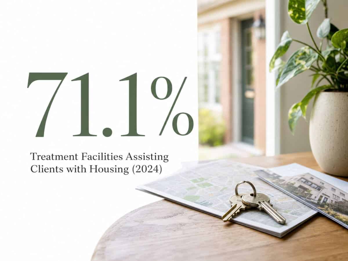 Infographic showing Treatment Facilities Assisting Clients with Housing (2024)