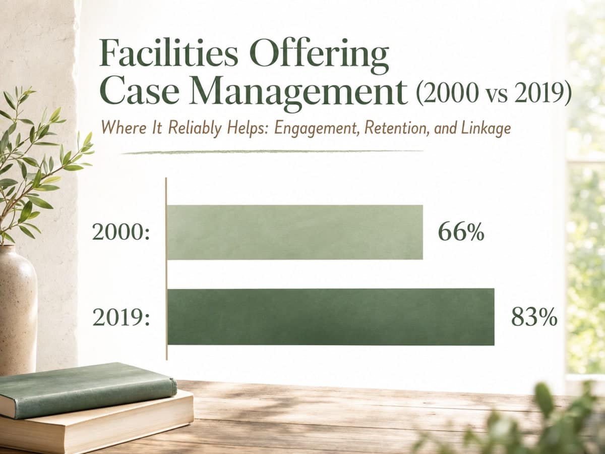 Chart showing Facilities Offering Case Management (2000 vs 2019)