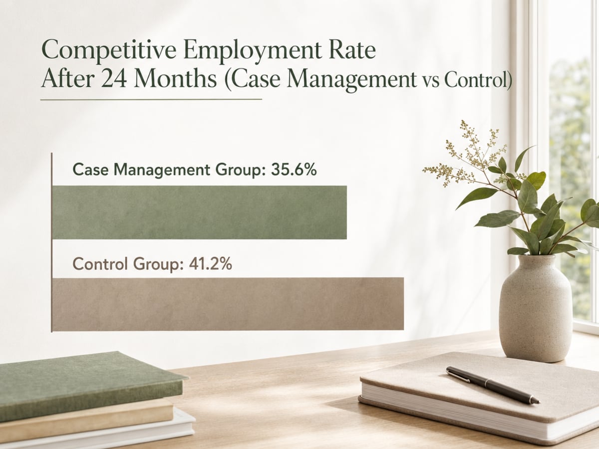 Chart showing Competitive Employment Rate After 24 Months (Case Management vs Control)