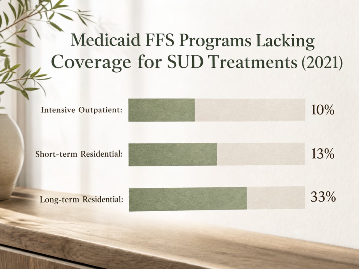 Chart showing Medicaid FFS Programs Lacking Coverage for SUD Treatments (2021)