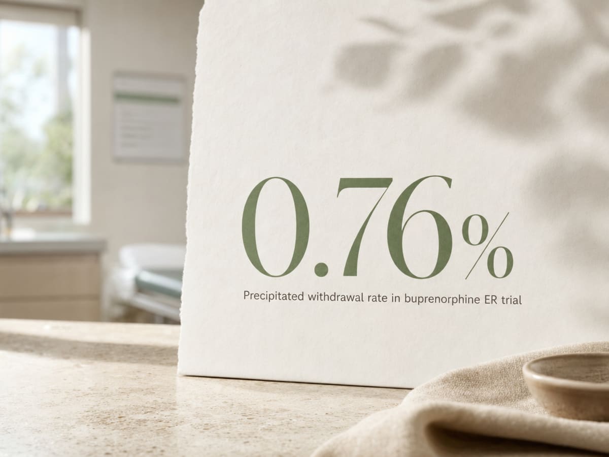 Infographic showing Precipitated withdrawal rate in buprenorphine ER trial